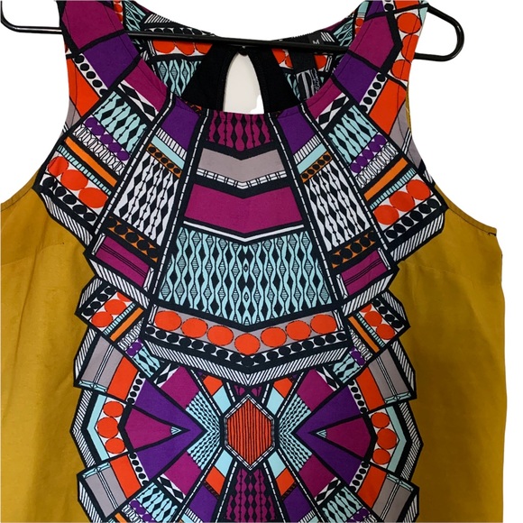 Gold & Black Pop Art Sleeveless Blouse * Med - Picture 2 of 12